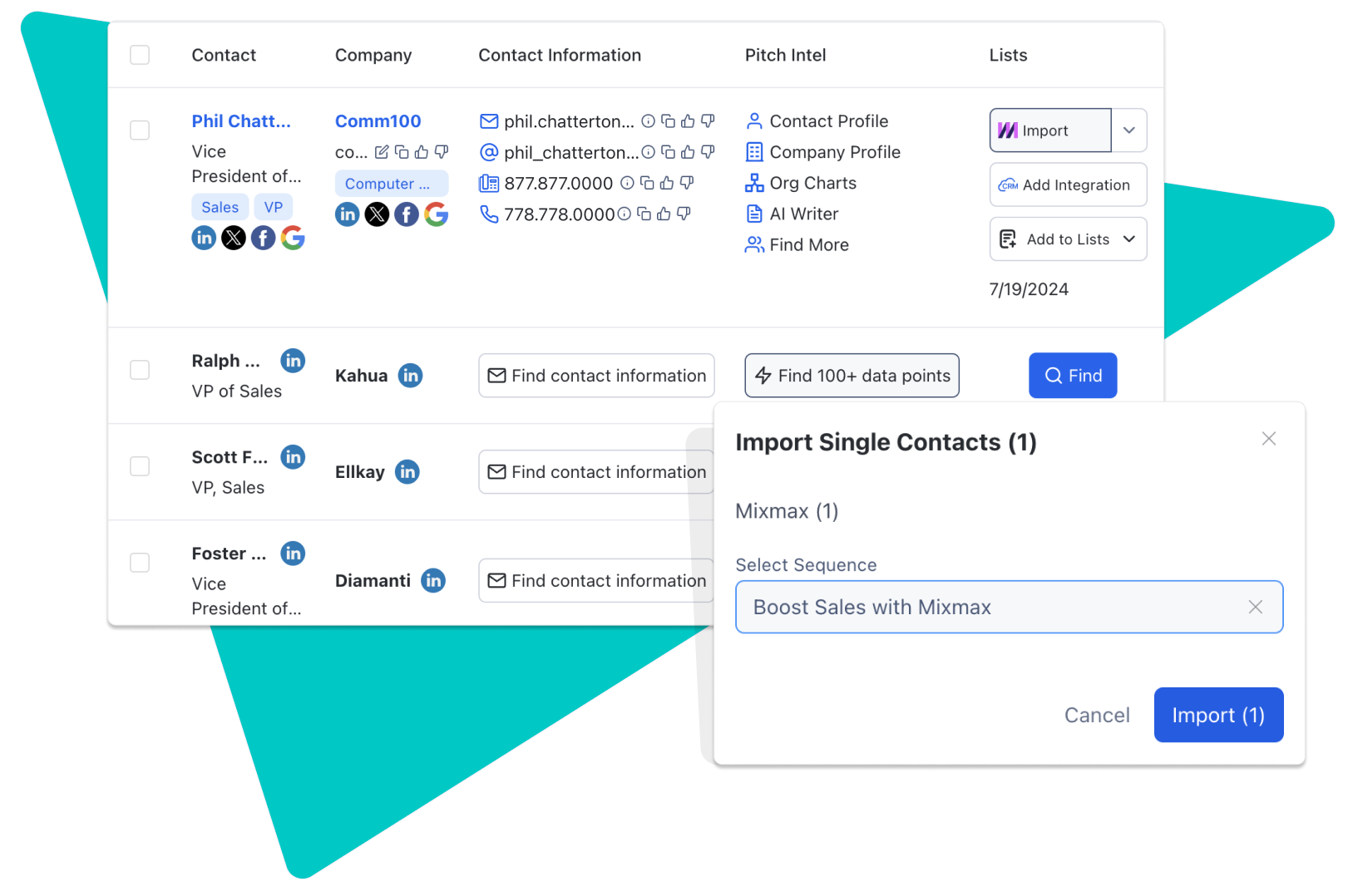 Mixmax Seamless.AI Integration